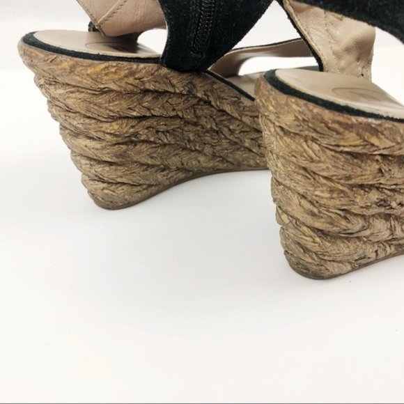 Browns Couture Wedge Espadrille Suede Strap - Picture 6 of 8